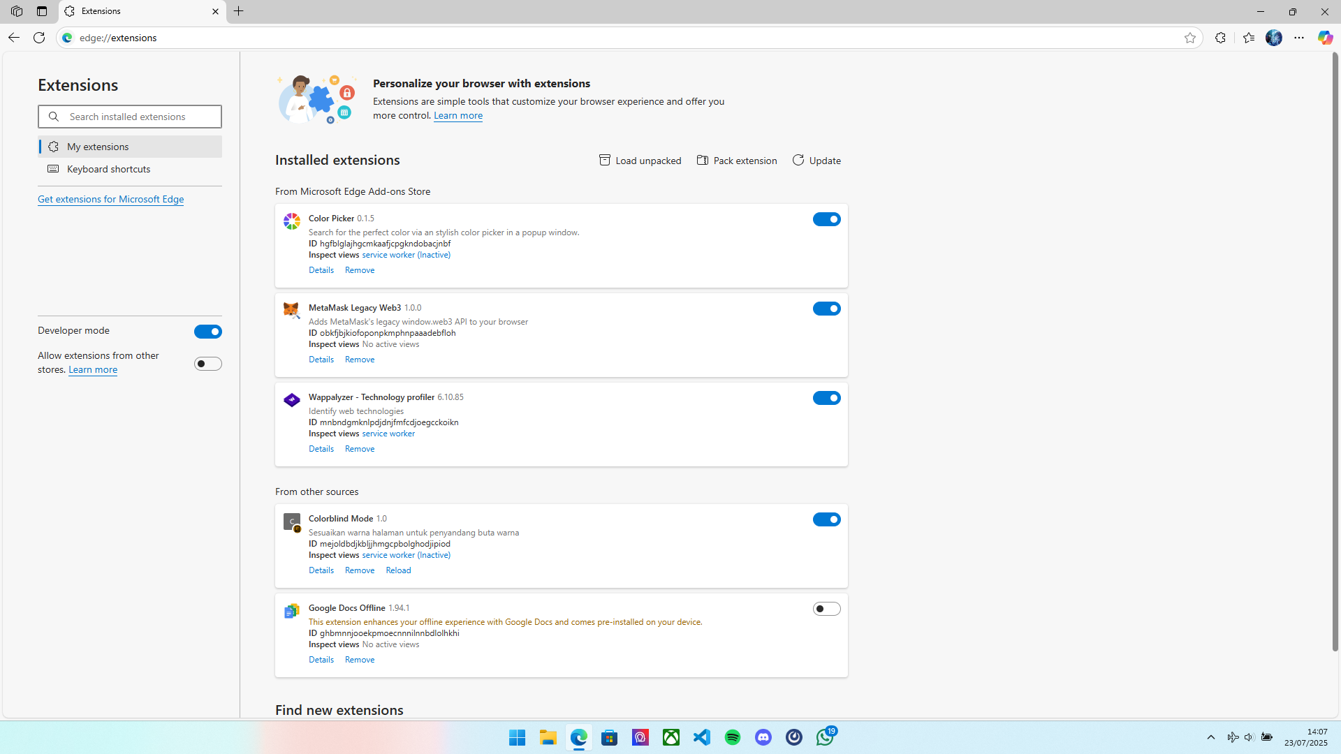 edge extensions